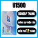 SIM VINAPHONE  U1500 500GB/THÁNG(TRỌN GÓI 12 THÁNG) - ĐĂNG KÝ CHÍNH CHỦ